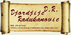 Đorđije Radukanović vizit kartica